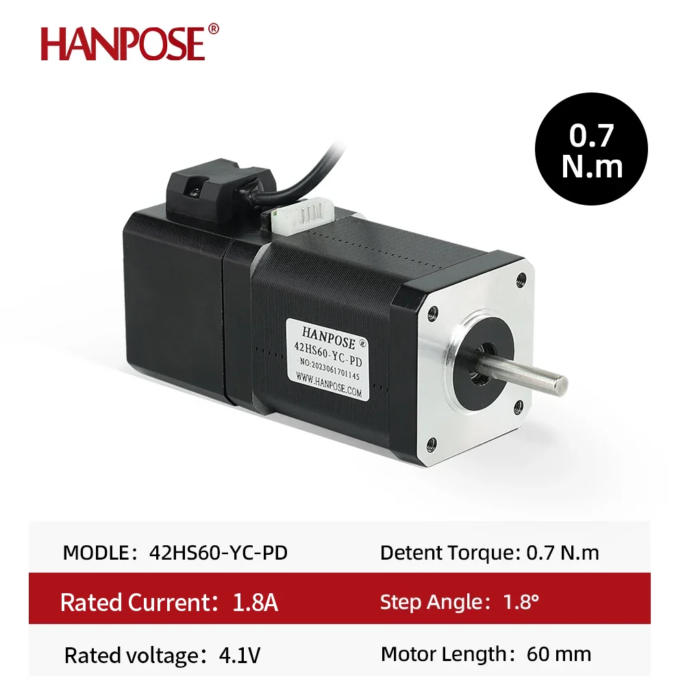 NEMA17 Stepper Motor 2 phase 4-Leads 1.7A 70N.cm 60mm 42HS60-YC-PD for CNC worm wheel edging Permanent magnet 12v Stepper Motor