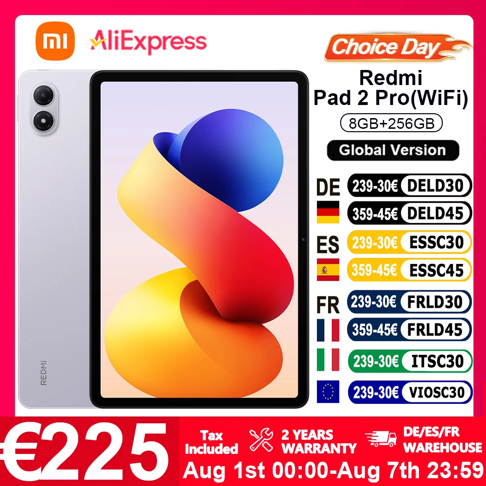 Globale Version Xiaomi Redmi Pad 2 Pro WiFi 12,1 Zoll Snapdragon ®   7s Gen 4 Mobile Plattform 2,5K Kristallklares Display 120Hz Bildwiederholrate 12000mAh Akku Fortschrittlicher 4nm Prozessor