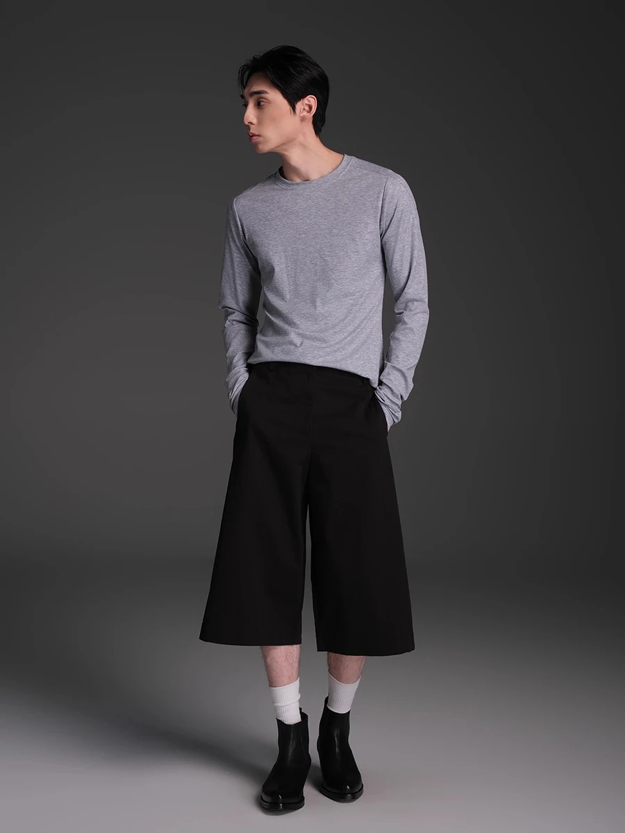 REDDACHiC Damskie czarne spodnie Bermuda z kieszeniami Letnie eleganckie spodnie z szerokimi nogawkami Wygodne eleganckie spodnie do pracy