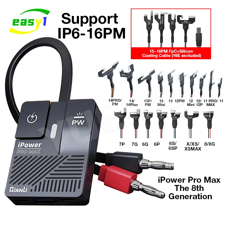 

QIANLI IPower Pro Max, однокнопочный загрузочный кабель, линия электропередачи для IPhone, 6G ~ 16PM, активация аккумулятора, обнаружение стартового кабеля, инструменты для ремонта