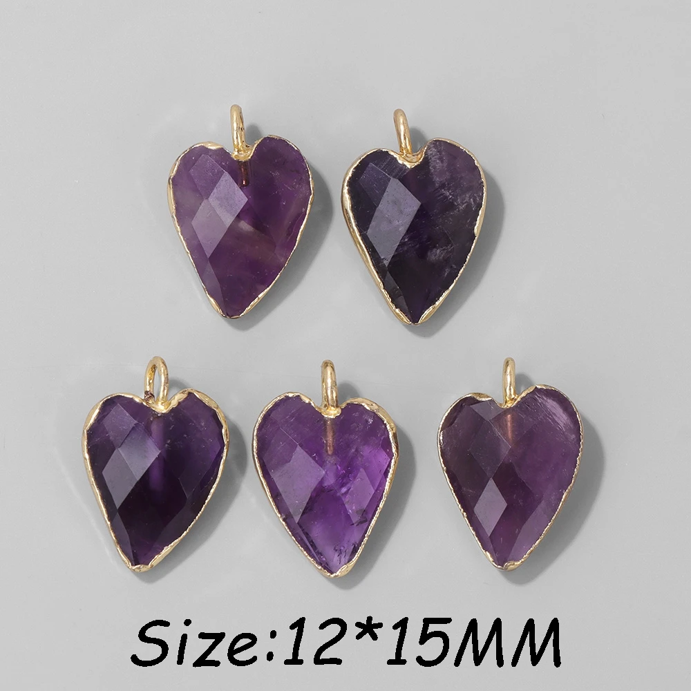 2Pcs Shiny Labradorite Heart Shape Pendants for DIY Jewellery