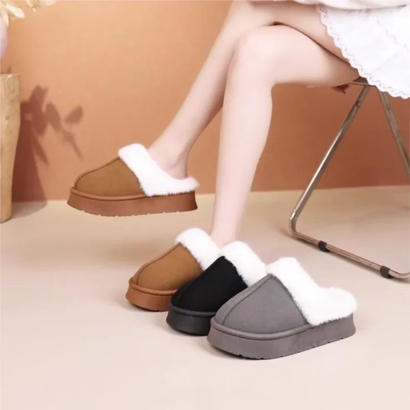New Asgard Winter Plush Slipper Indoor Non-slip Keep Warm Fuzzy Cotton Shoes Lady Fashion Cozy Soft Casual Houes Slippers