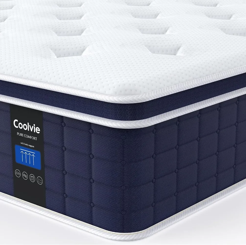 

Hybrid King Mattress in a Box, 3 Layer Premium Foam with Pocket Springs for Motion Isolation and Pressure Relieving