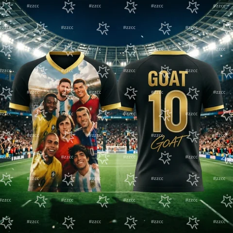 2026 Pele,Maradona,Messi Football Jersey GOAT Match & Training Kit Summer Sports Men's T-Shirt Children's Clothing Tee Y2k Woman