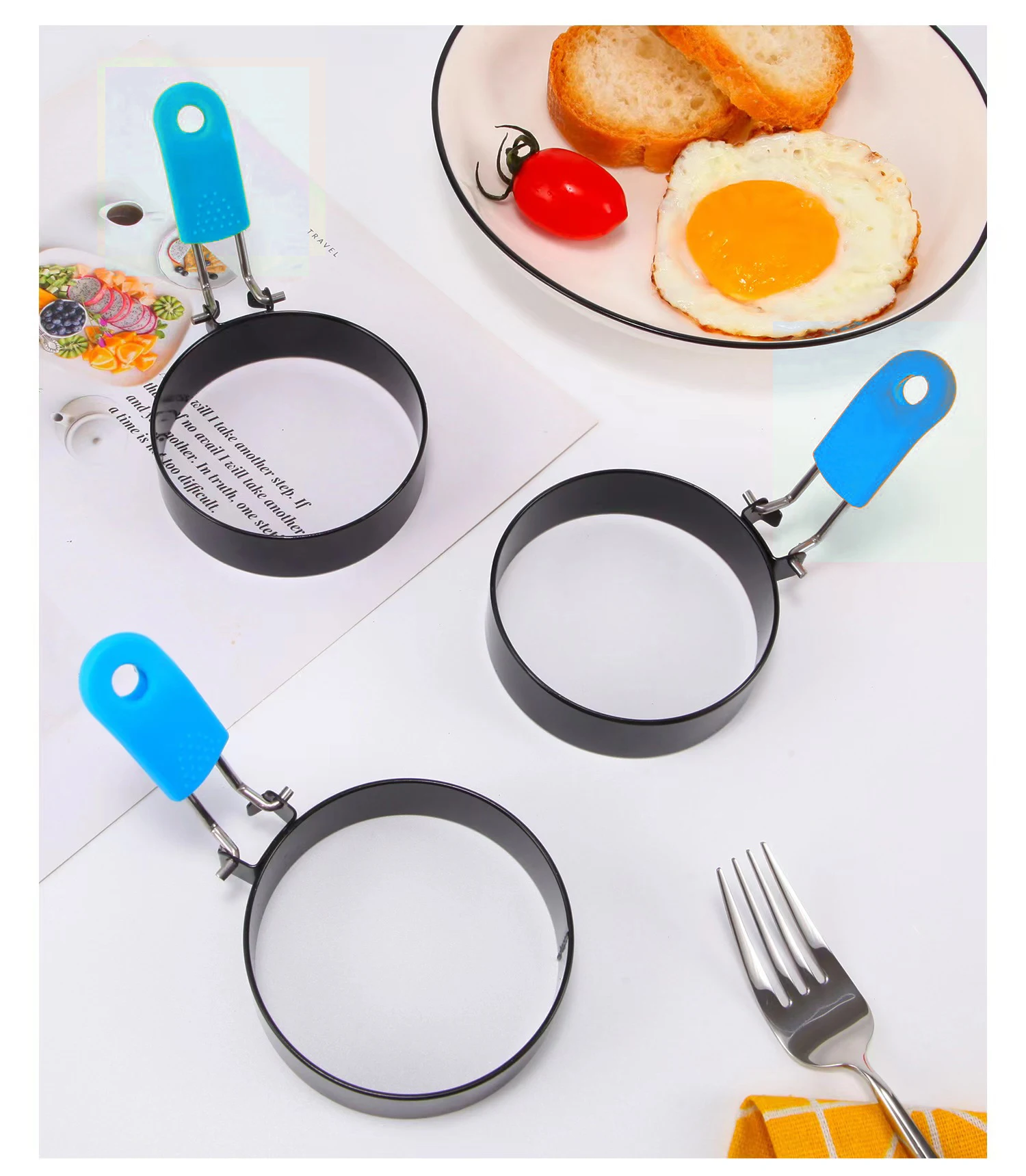 Stainless Steel Fried Egg Shaper Egg Mold DIY Breakfast Round Egg Pancake Rings Sandwich Cooking Kitchen Accessories Gadget