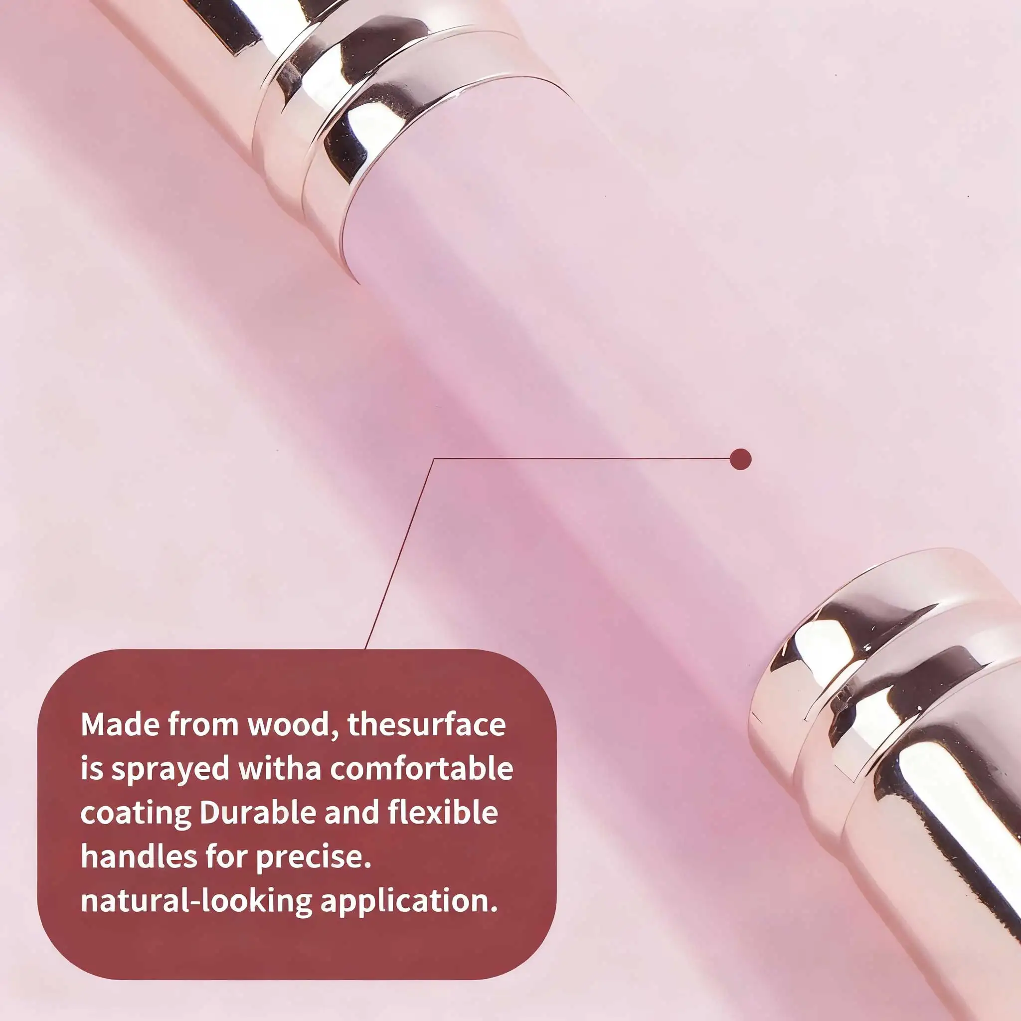 مجموعة فرش مكياج احترافية مزدوجة الأطراف مكونة من 4 قطع مع صندوق ورقي، فرشاة كريم أساس شطبة وفرشاة كونتور فرشاة أحمر الخدود Pow #4