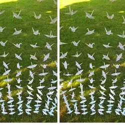 200Pcs 10Strings Premade Thousand Origami Paper Crane on String White Dove Garlands For Wedding Valentine's Day Party Decoration
