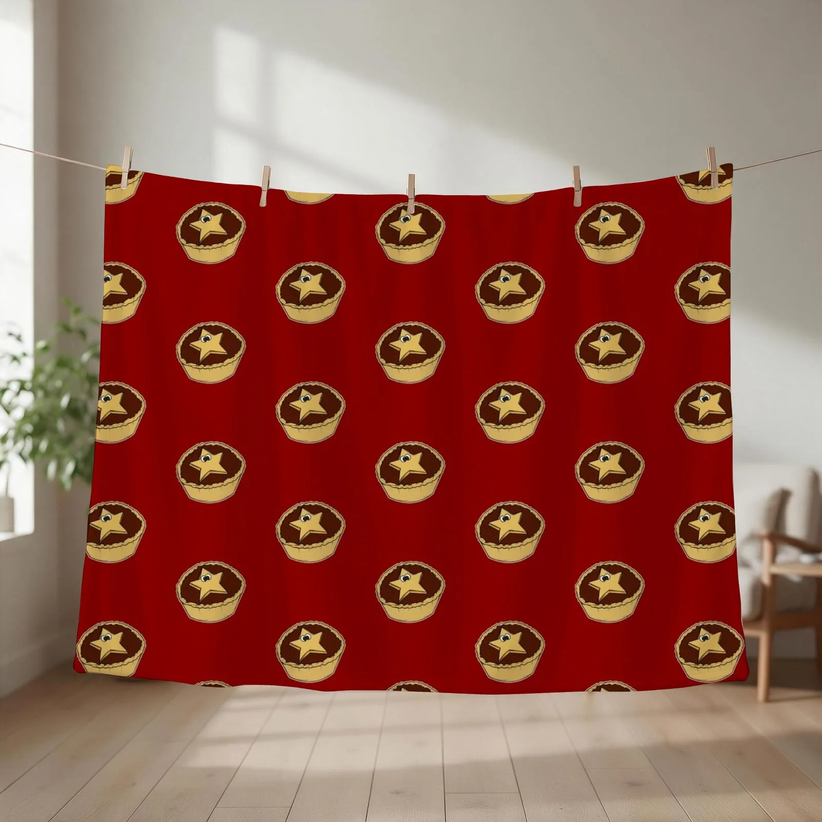 Mince Pies Funny Christmas Pattern Throw Blanket wednesday Personalized Gift for babies Baby Blankets