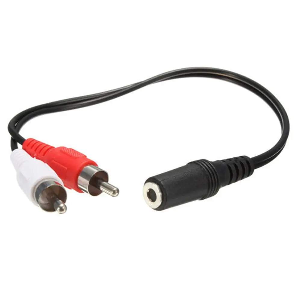 

40cm Durable 2 RCA 3.5mm Female RCA Male Splitter Stereo Audio Adapter Cable Audio Cables