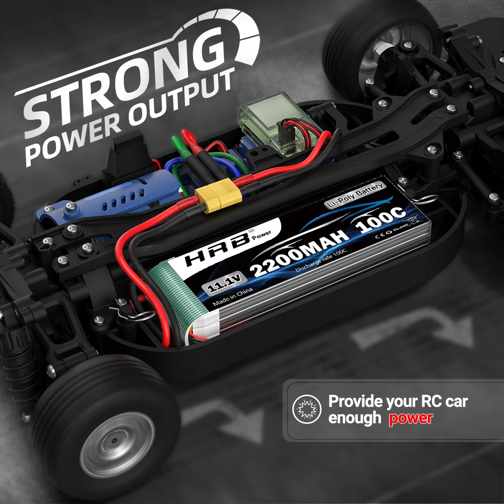 1/2 قطعة HRB 3S يبو بطارية 11.1 فولت 2200 مللي أمبير RC يبو 100C مع موصل XT60 ل RC سيارة شاحنة 1/12 1/16 RC سيارة FPV مروحية لعبة بدون طيار