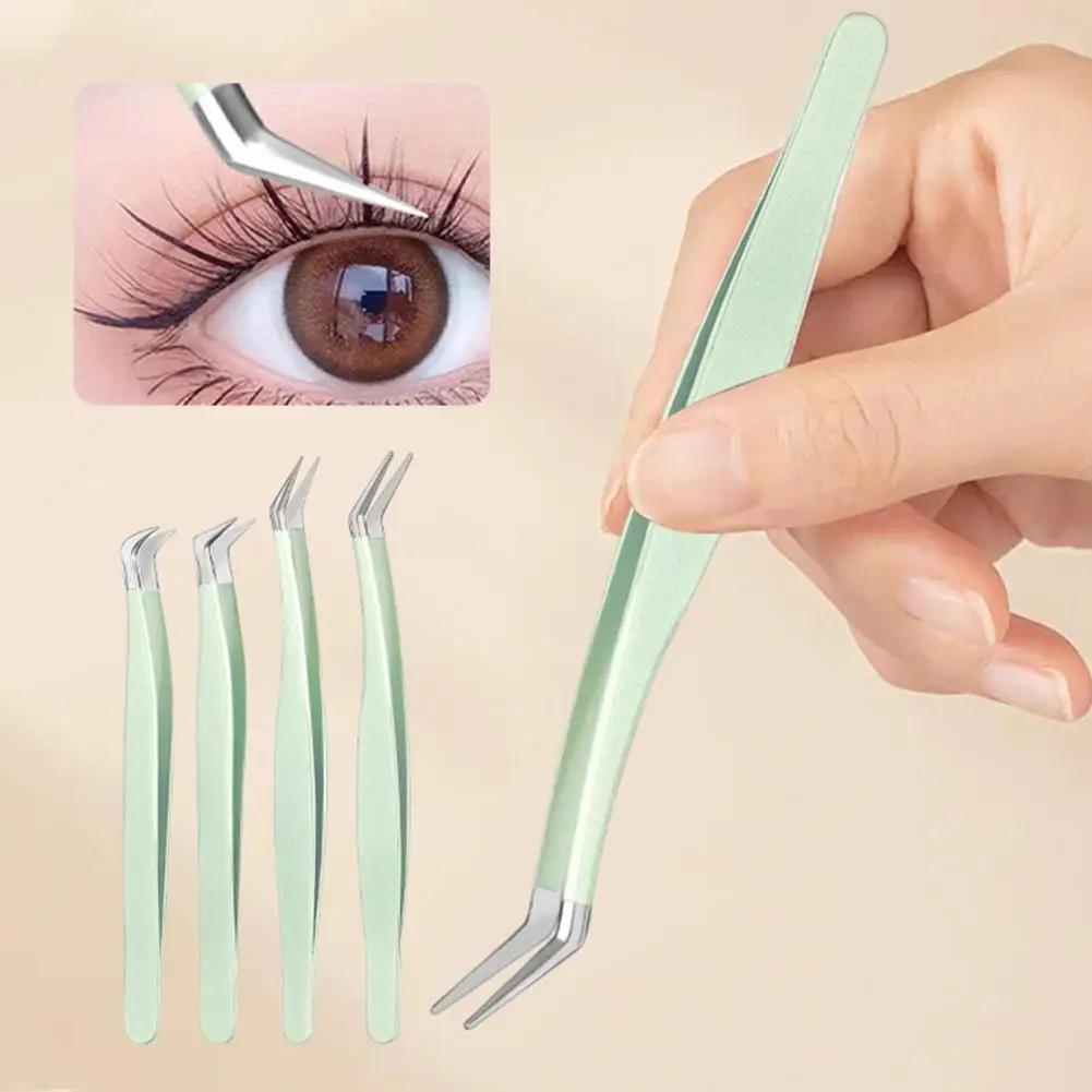 Pince à épiler en acier inoxydable pour extensions de cils, pince à épiler précise, outil de fournitures, application de fierté, 3D