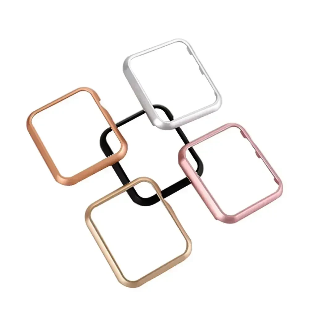 Accessories for Apple Watch Case 45mm 44mm Metal Bumper Protective Cover Frame for iWatch SE Series 7/6/5/4 Cases Aluminum Gold