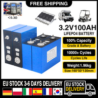 NEW 3.2V 100Ah Lifepo4 Lithium Iron Phosphate Battery DIY 12V 24V 36V 48V Grade A Rechargeable Cell For RV Golf Cart Solar Boats
