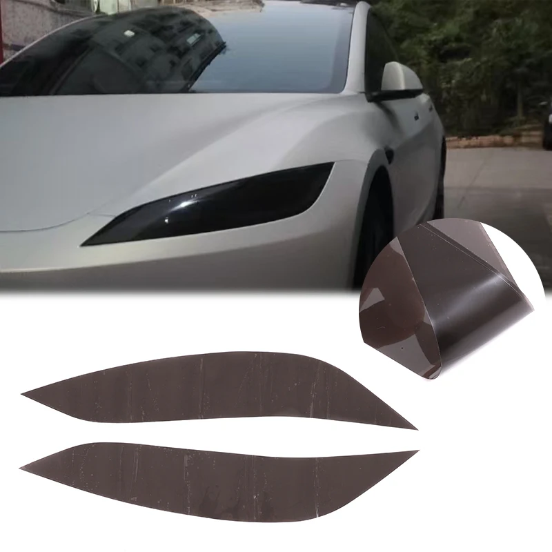 For Tesla Model 3 2023+ TPU black car headlight film decorative sticker car exterior protection accessories