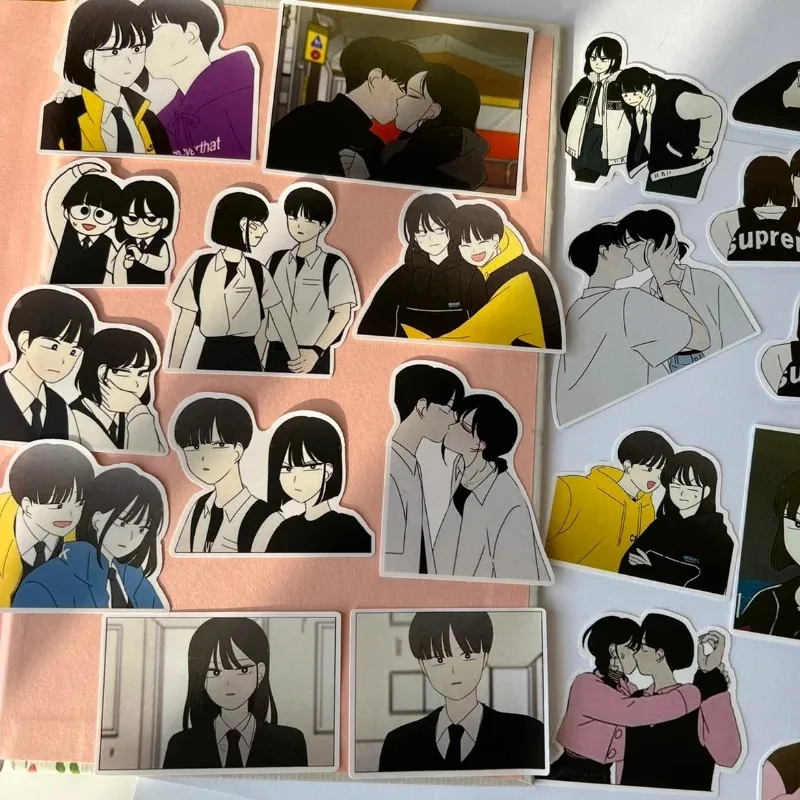 26pcs Friends' Love Records, Hand-account Stickers, Cute Diy Daily Mobile Phone Cases And Pendants For Men Women
