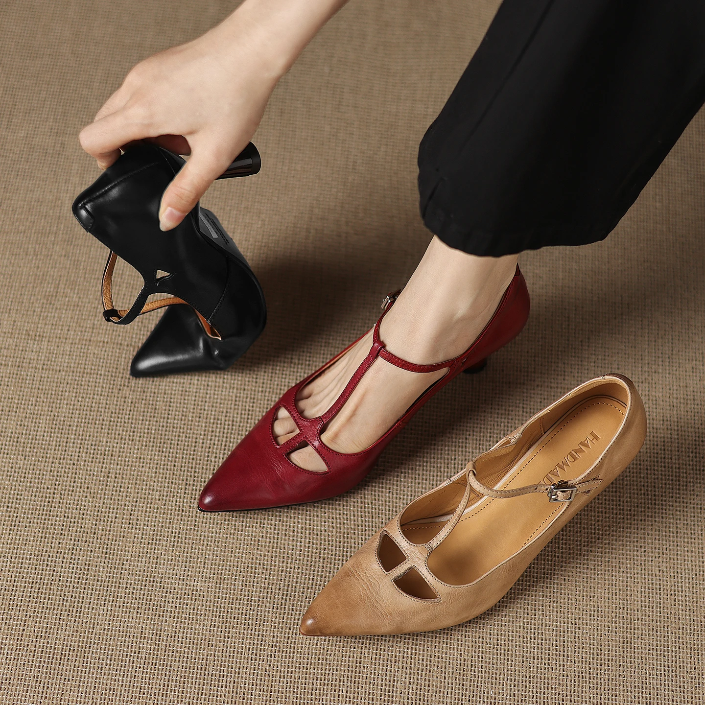 

Fashion Women Elegant Pumps Shoes stiletto heels Genuine Leather Sexy Casual Sandals Office Shoes Party Dress Size 34-40