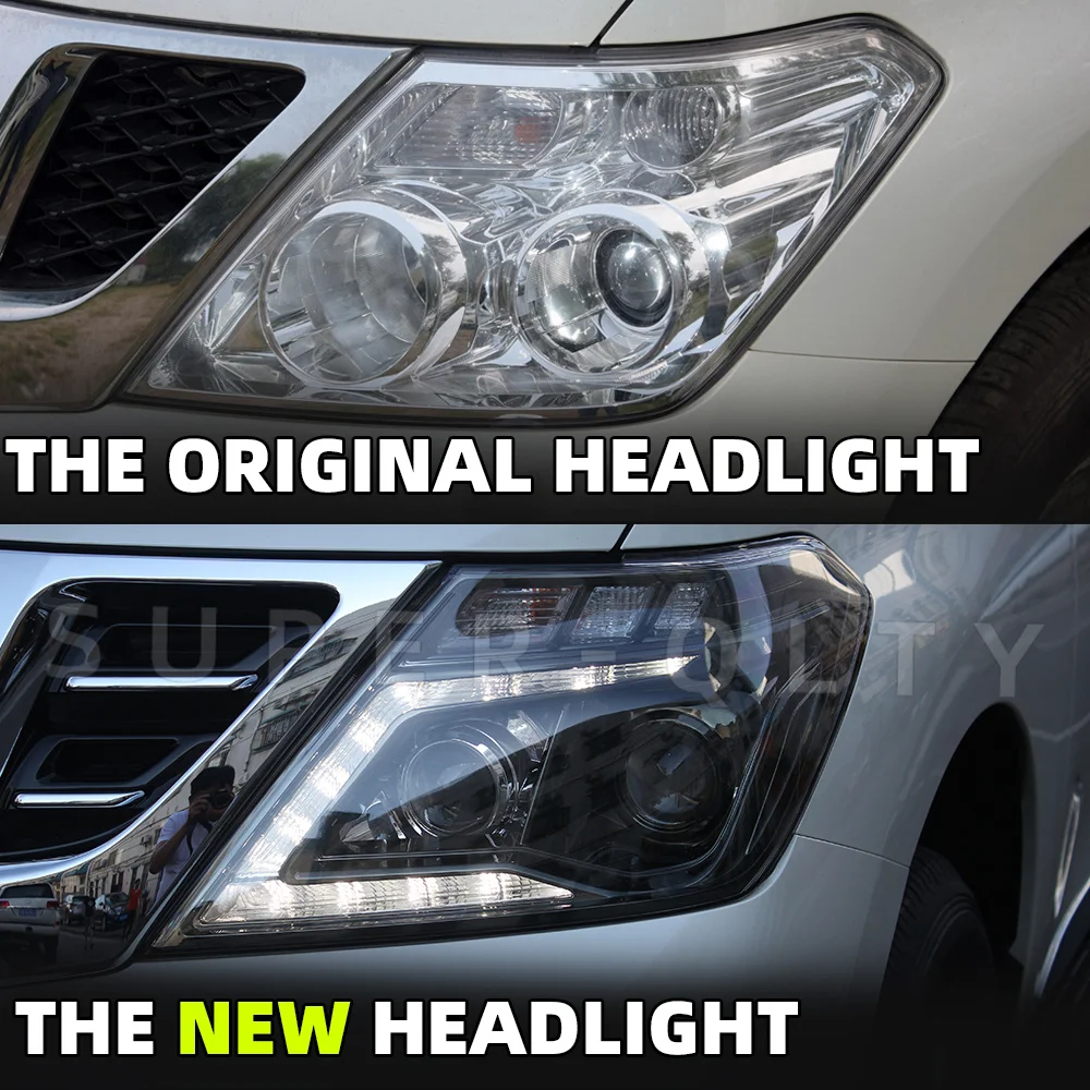 Car headlights For Nissan Patrol Y62 headlights 2014-2019 assembly modified LED daytime running lights lamp Modification Upgrade