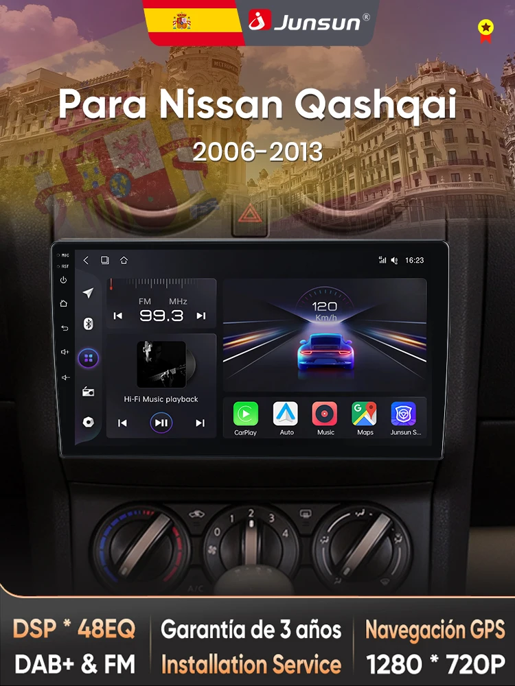 Junsun Radio Voz AI voor Nissan Qashqai J10 2006-2013 draadloze CarPlay Android Auto autoradio 2DIN met Bluetooth DAB+ GPS RDS - afbeelding 2