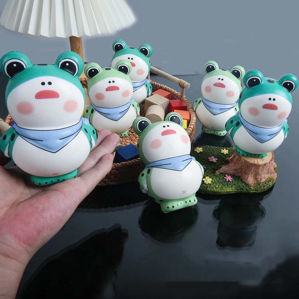 

New Cartoon Cute Big Eyes Chubby Frog Slow Rebound Toys Children Venting Decompress Squeeze Toys Pinch Music Fidget Toy