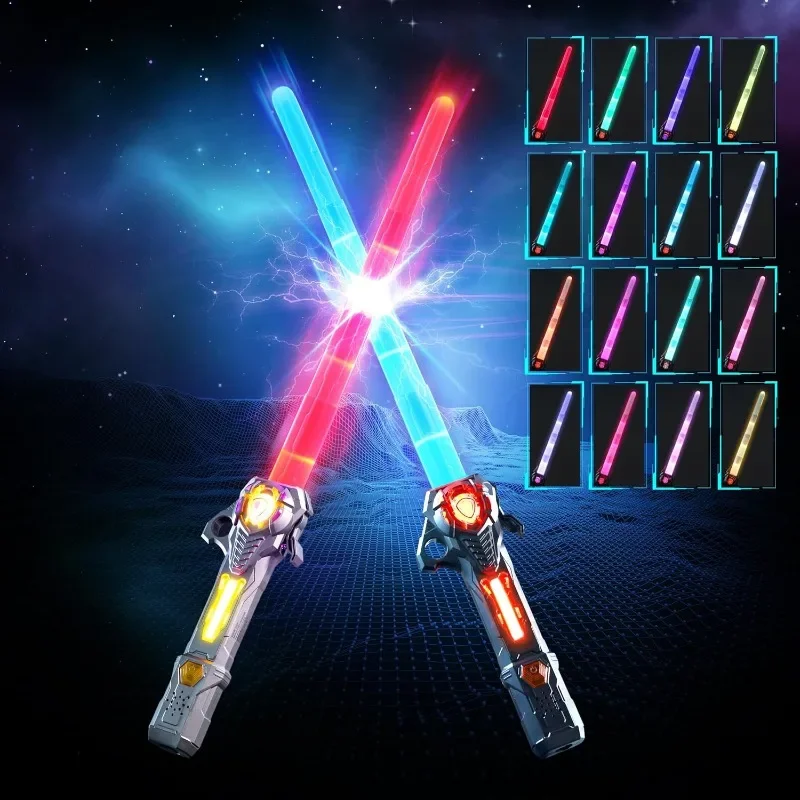 

2 Pack Lightsabers Sword for Kids with FX Sound & 16 Colors 2 in1 LED Lightsaber Toy Retractable Lightsabers Role Play