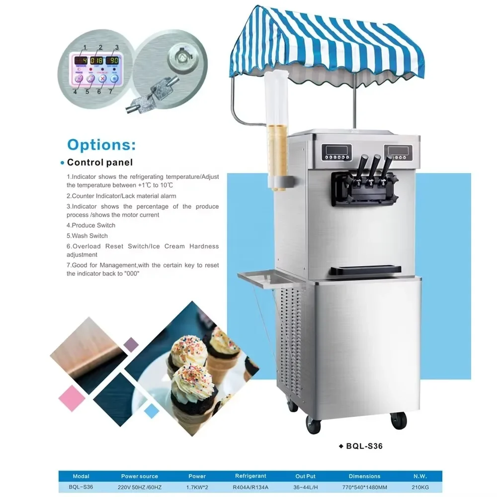 Industrial Catering Commercial Equipment Snack Machine Chinese Ice Cream Machine