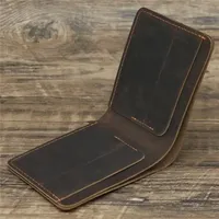 Men's Crazy Horse Leather Wallet, Genuine Leather Wallet, Card Bag, Simple Retro European and American Style, Mens Purse 2025