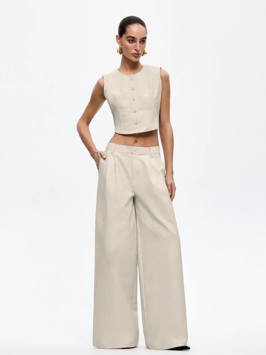 

Marthaqiqi Fashion Ladies Pajamas Suit Crop Top Sleepwear Tank Top Nightwear O-Neck Nightgown Pants Ladies Nightie 2 Piece Sets