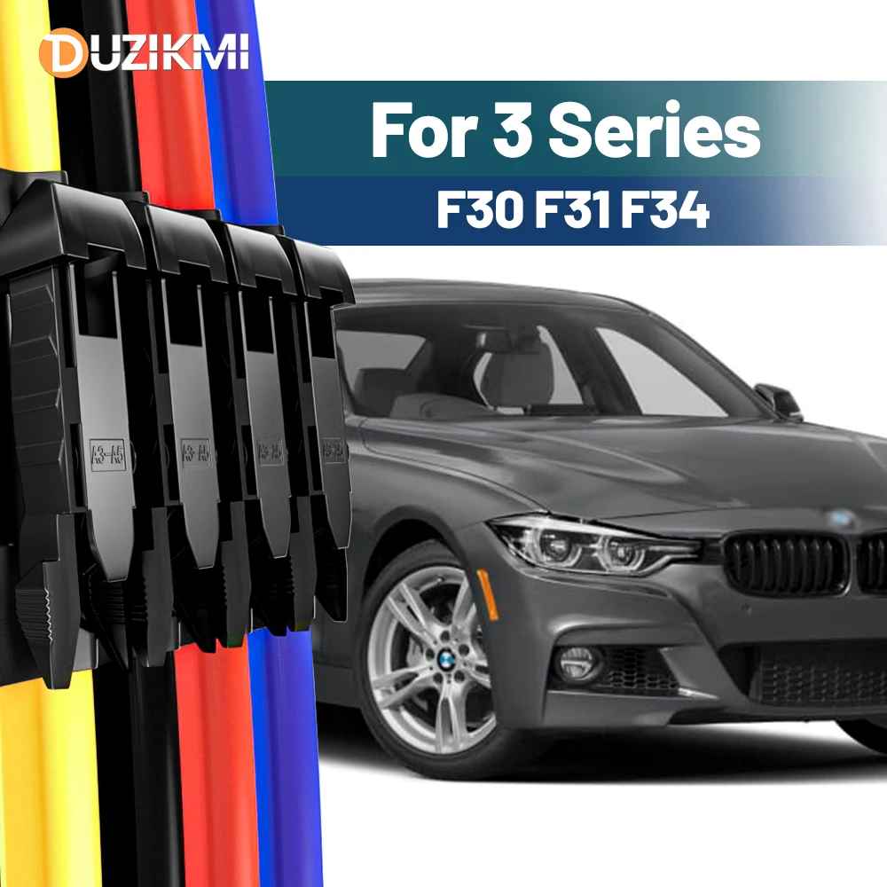 Für BMW 3er F30 F31 F34 2011-2019 2012 2013 2014 2015 2016 2017 2018 2 Stück Frontscheibe Scheibenwischerblätter Rot Blau