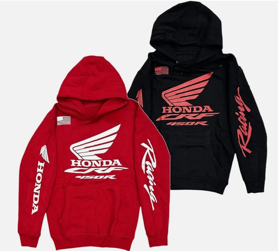

Толстовка с логотипом Honda, осенне-зимняя мужская и женская уличная одежда, повседневная толстовка с капюшоном для мотоцикла