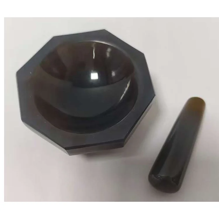 Lab A-Grade Wear-Resistant Agate Mortar and Pestle, Dia.250mm, High-Purity Grinding Tools for Sample Preparation (30-260mm)