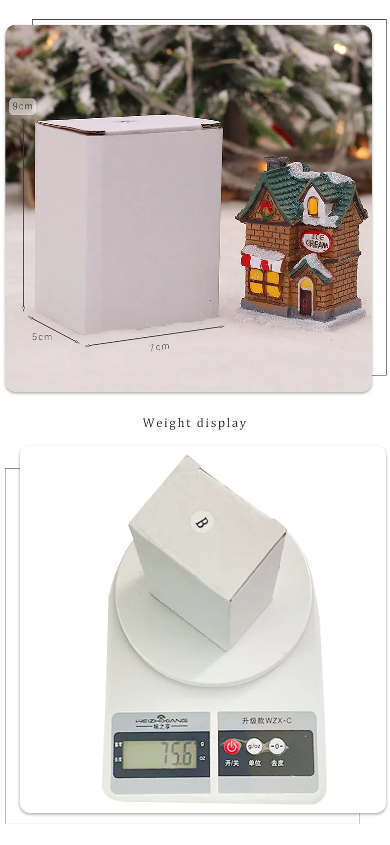 AlliLit Christmas Decoration 2026 New Year Night Light LED Snow House Sculpture Home Resin Crafts Xmas Ornaments Gift