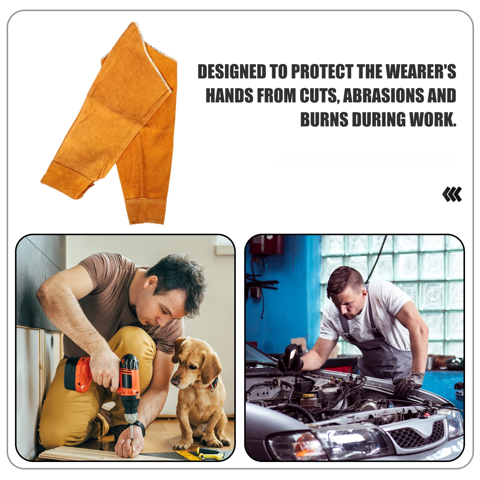 

Cowhide Sleeves Heat Resistant Durable Protective Oversleeves for Welding Sleeve Kitchen Garden Farm Work