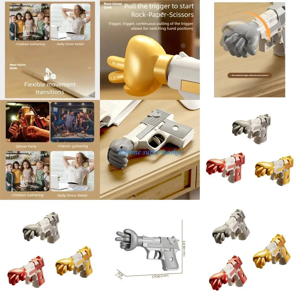 

090B 3Pcs/Lot Traditional Hand Gesture Firing Game Stress Palliative Permanent ABS Office Toy