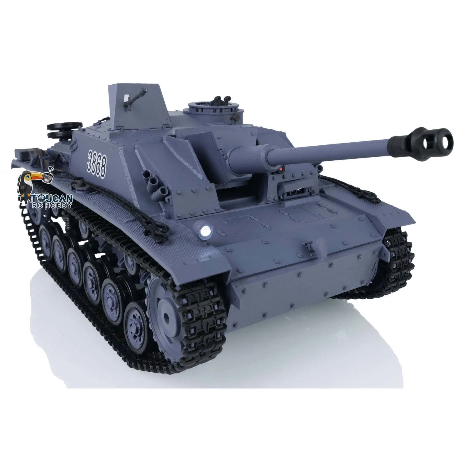 Gift 1/16 Scale 2.4G Heng Long 7.0 Plastic Stug III RTR RC Army Tank Toucan Outdoor Toys for Boys Model 3868 TH17419-SMT8