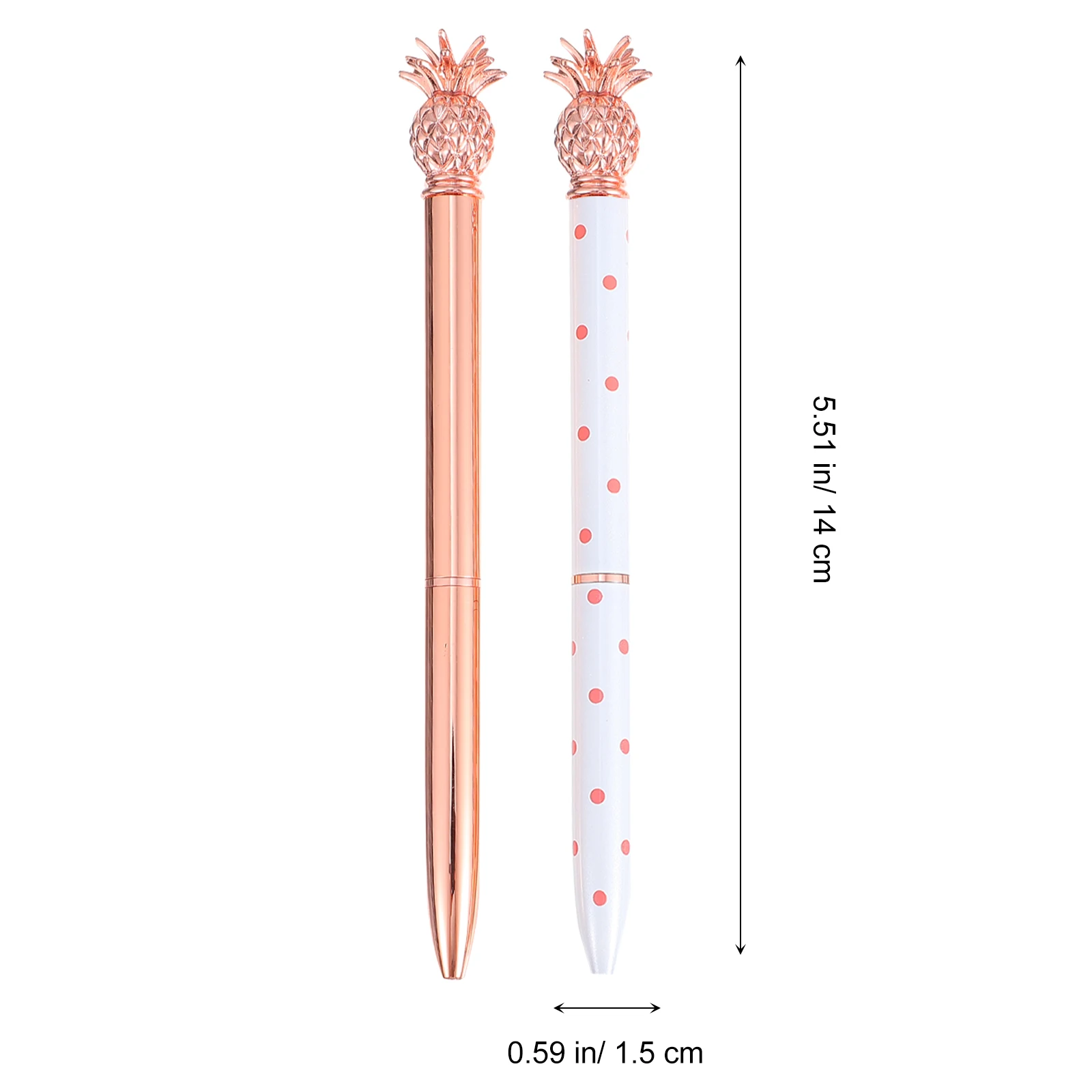 

4pcs Metal Ballpoint Pens Pineapple Design Writing Stationery for Students Office Use Lightweight Smooth Quick Dry Ink