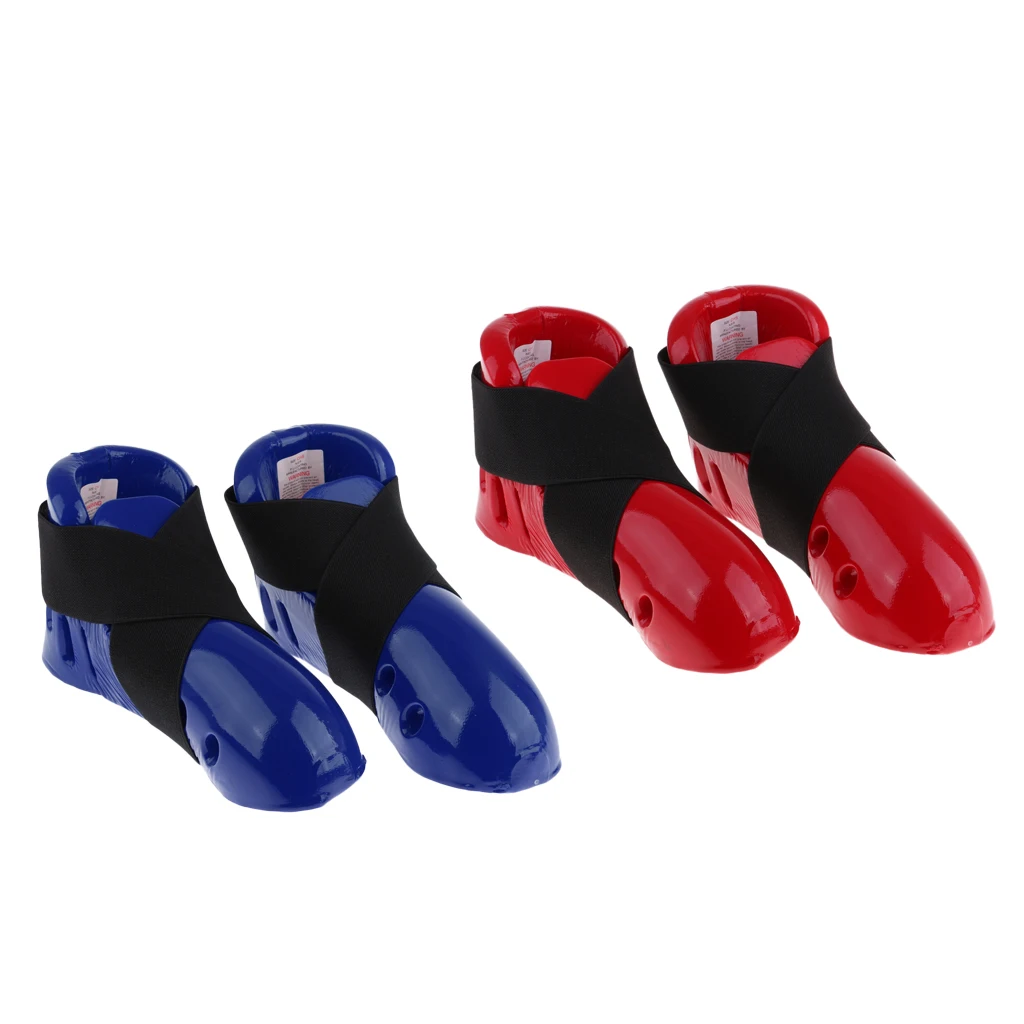 Adult Taekwondo Foot Guard Karate Sparring Foot Gear Sparring Shoes Red  L