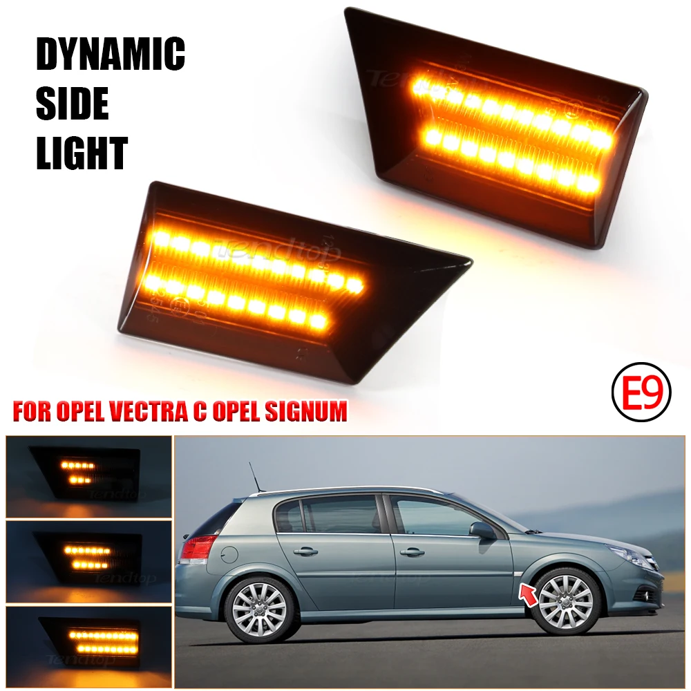 For OPEL Vectra C 02-08 for Signum 03-08 LED Dynamic Blinker Sequential Flasher Light Streamer Turn Signal Side Marker Lamp