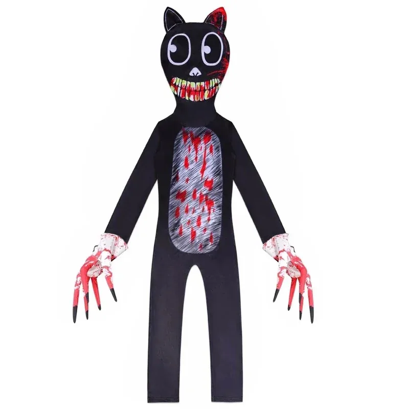 2025 11 2022 nuevos disfraces de Halloween para niños anime Black Cat Cosplay niños niñas mono dibujos animados disfrances tela de fiesta de Carnaval
