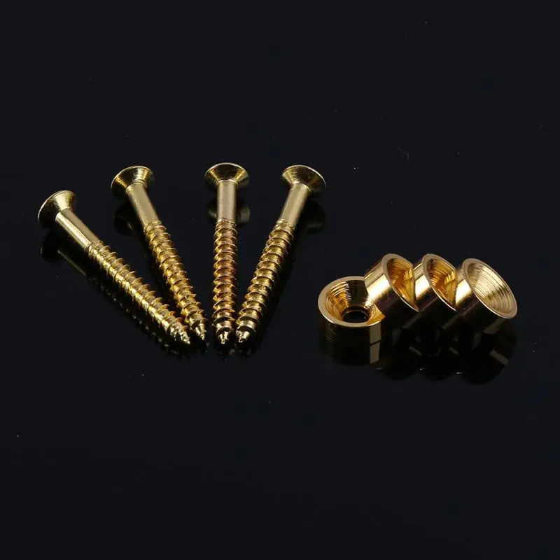 New 4Pcs Neck Mounting Ferrules And 4Pcs Screws Electric Guitar Pickup Cover Volume Tone Knob Switch Tip Set Drop Shipping