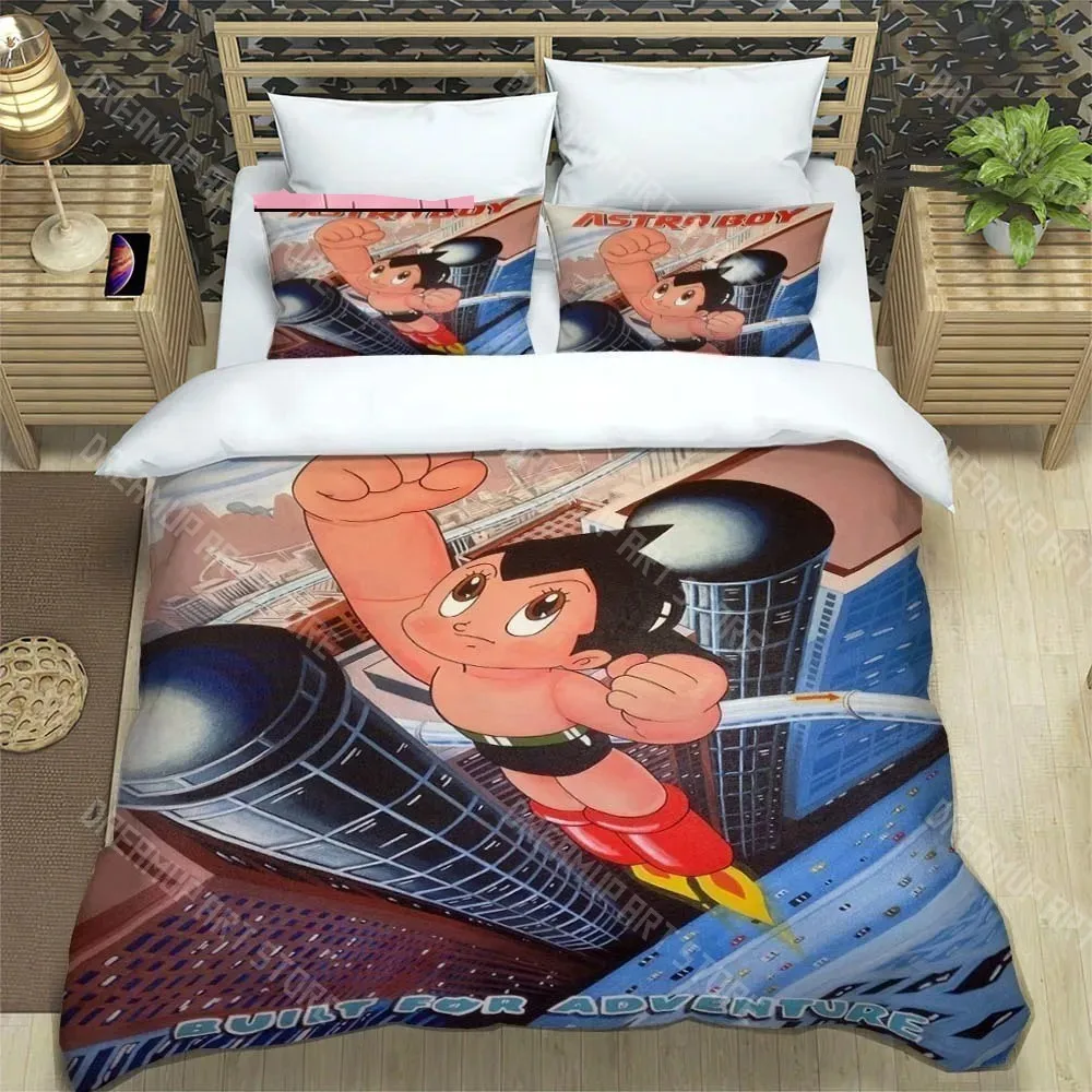 3D Printed Cartoon Astro Boy Bedding Set for Boys Girls Duvet Cover And Pillowcase Twin Queen King Full Single Double Sizes