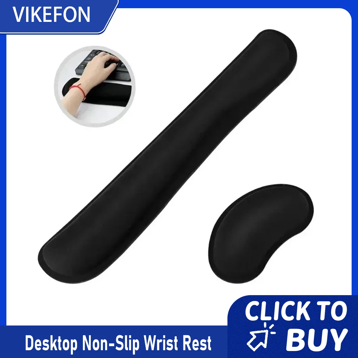 

Comfortable Anti-Slip Mouse Pad with Wrist Support for Office Computers Laptops Macs-Ergonomic Keyboard Wrist Rest