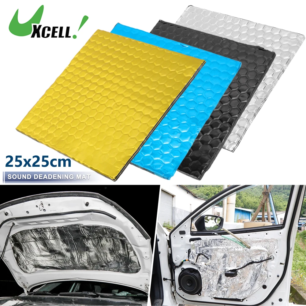 

UXCELL 2Pcs Thick 2.3mm Car Sound Deadener Mat Butyl Rubber Hexagon 25X25cm Heat Sound Deadening Insulation Pad