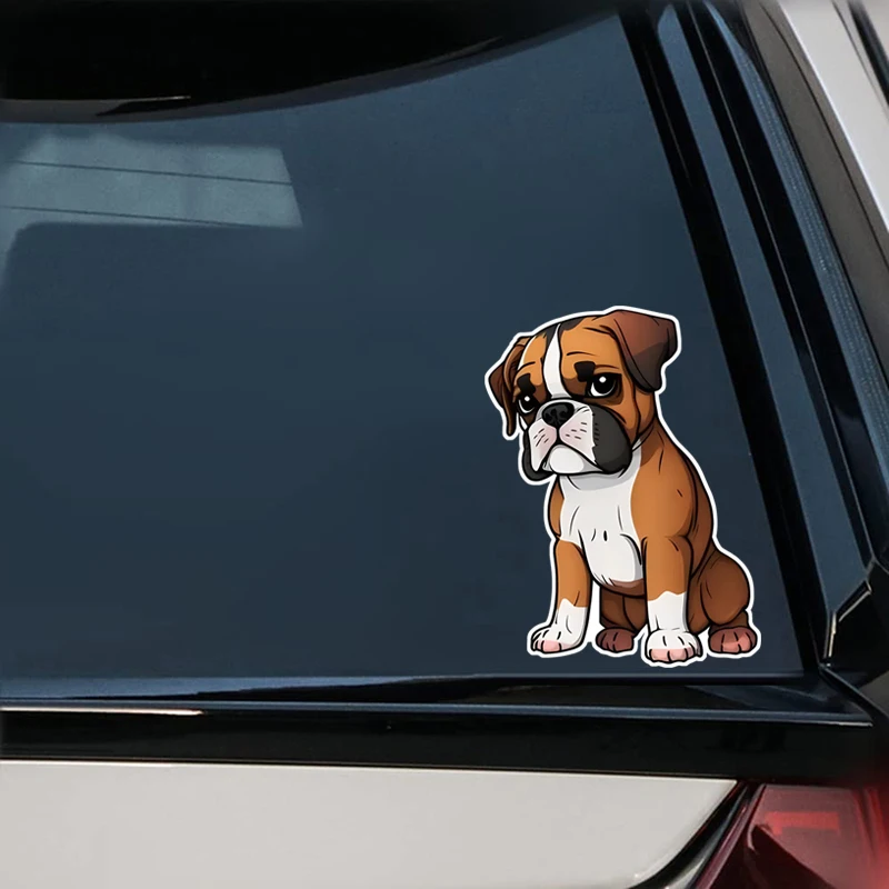 CUTE BOXER DOG Vinyl Car Sticker Waterproof Decal Cheap Laptop Animal Pet Puppy Wildlife Decoration