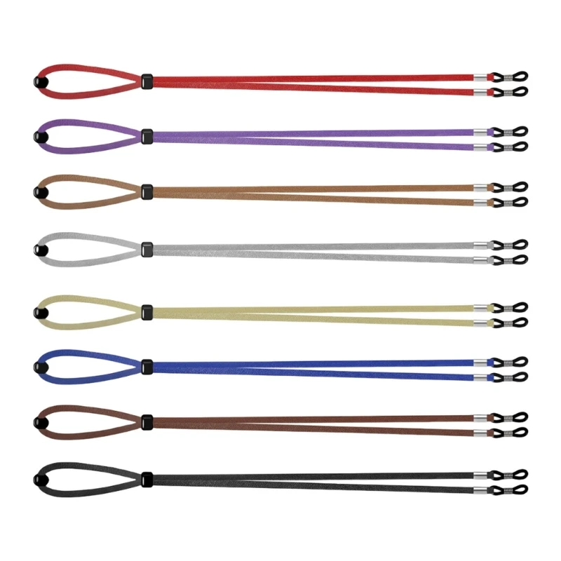 

E15F Soft Sueded Eyeglasses Chain Adjustable Sunglasses Holder For Outdoor Travel 8pcs