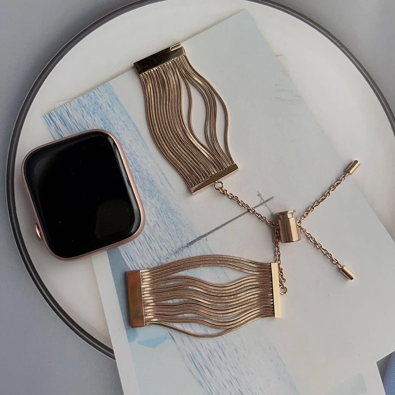 Stainless Steel Bracelet for Apple Watch Band 40mm 49 42 44  45 38 41 Watch Strap for IWatchband 8 6 5 4 SE Apple Watch Series 7