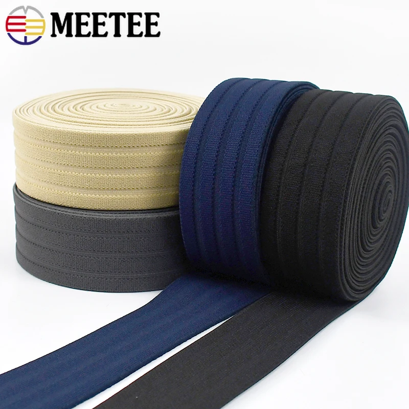 3/5Meters Meetee Colorful Elastic Band Webbing 40mm Stretch Strap Rubber Ribbon Soft Belt Trousers Dress DIY Sewing Accessories