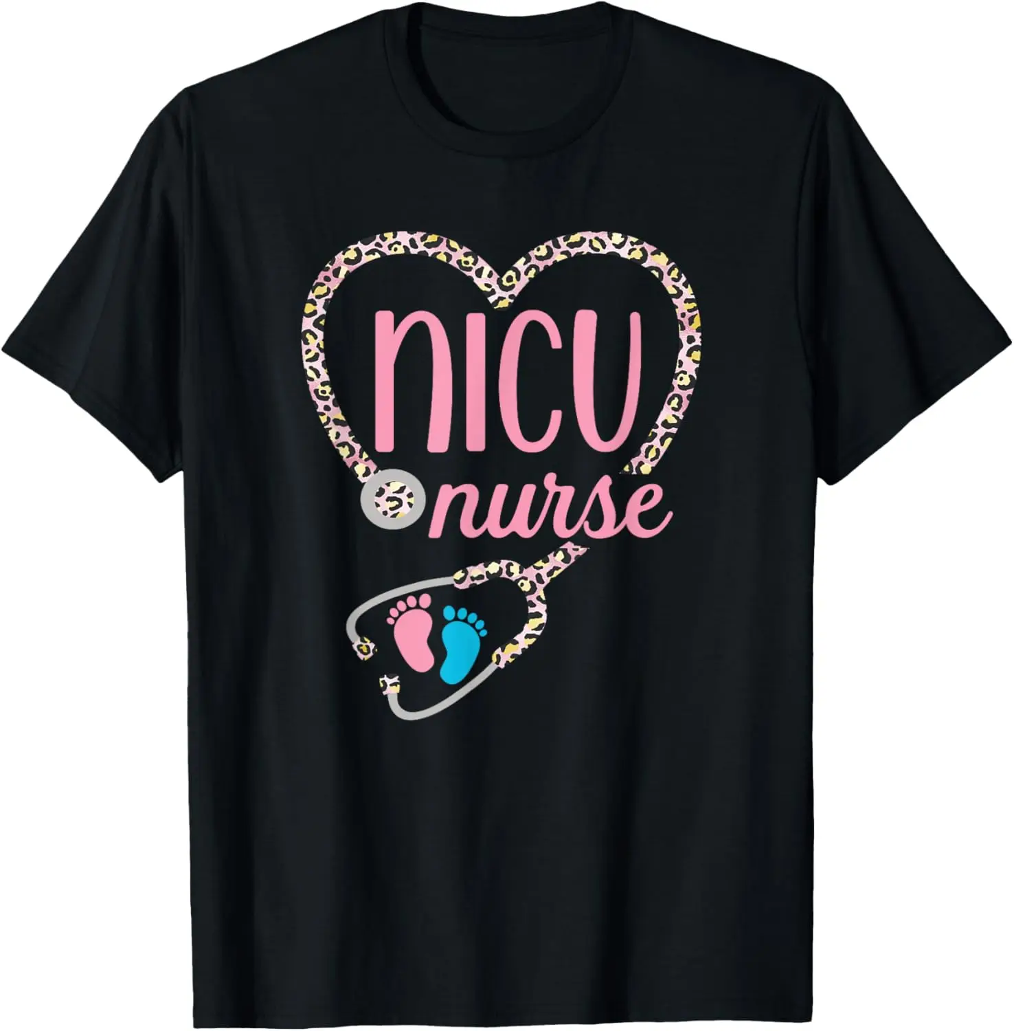 

NICU Nurse Nursing Neonatal Leopard Pattern Design T-Shirt