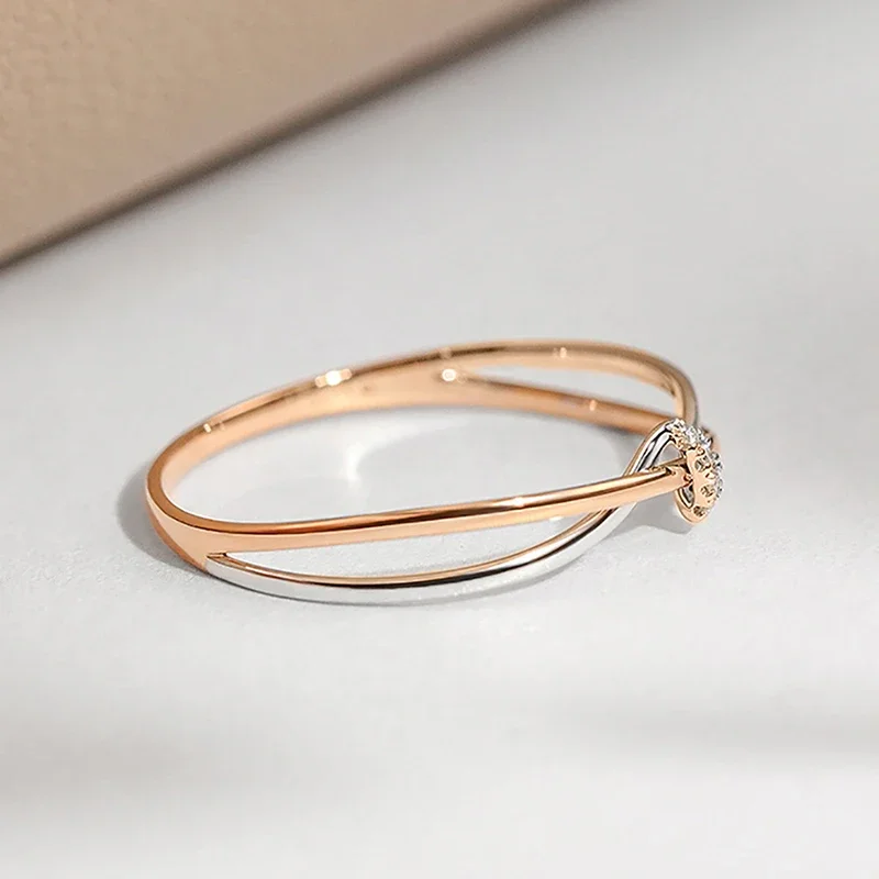 CAOSHI Simple Designed Rings for Women Charming Cubic Zirconia Rose Gold Color Aesthetic Wedding Engagement  Accessories Jewelry