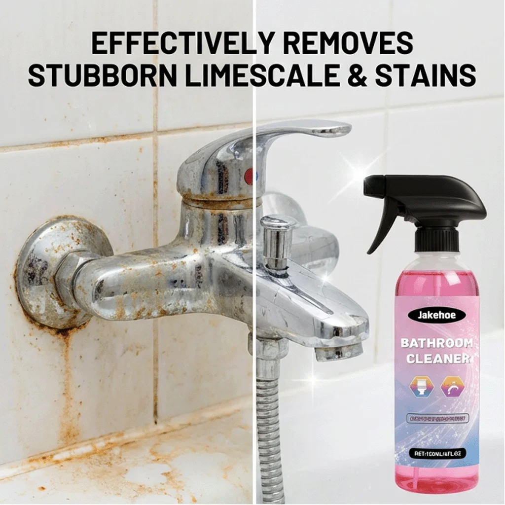 Bathroom Cleaner Spray for Shower Glass Tub Tile Multi Surface Limescale Remover Powerful Stain Cleaning 120ml