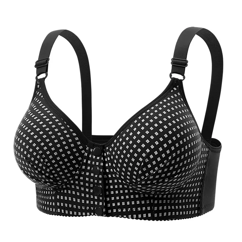Sujetador posparto para mujer, con botones frontales, para lactancia, sin aros, moldeador de espalda, tallas grandes, para madres y señoras de mediana edad y mayores.